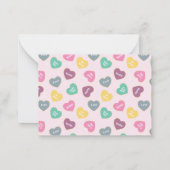 Valentijnsdag Snoep Hearts Design Notitiekaartje (Achterkant)