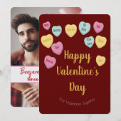 Valentijnsdag | Snoep Hearts Gay Couple Fun Foto Feestdagenkaart (Voorkant / Achterkant)