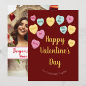 Valentijnsdag | Snoep Hearts Gespreksfoto Feestdagenkaart (Voorkant / Achterkant)