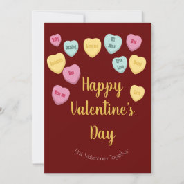 Valentijnsdag | Snoep Hearts Gespreksfoto Feestdagenkaart