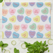 Valentijnsdag Snoep Hearts Kitchen Towel Theedoek (Gevouwen)