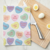 Valentijnsdag Snoep Hearts Kitchen Towel Theedoek (Quarter Fold)