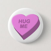 Valentijnsdag Snoep Hug me Button (Voorkant)