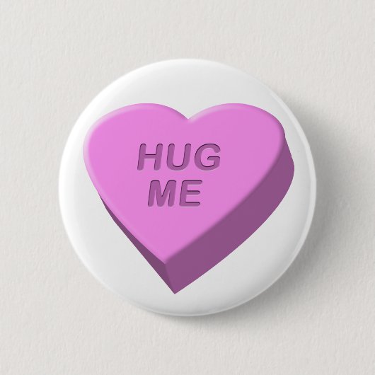 Valentijnsdag Snoep Hug me Button (Voorkant)