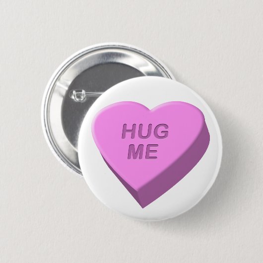 Valentijnsdag Snoep Hug me Button (Voorkant /achterkant)