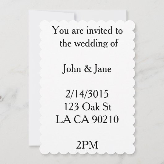 Valentijnsdag snoep huwelijksuitnodiging kaart (Achterkant)