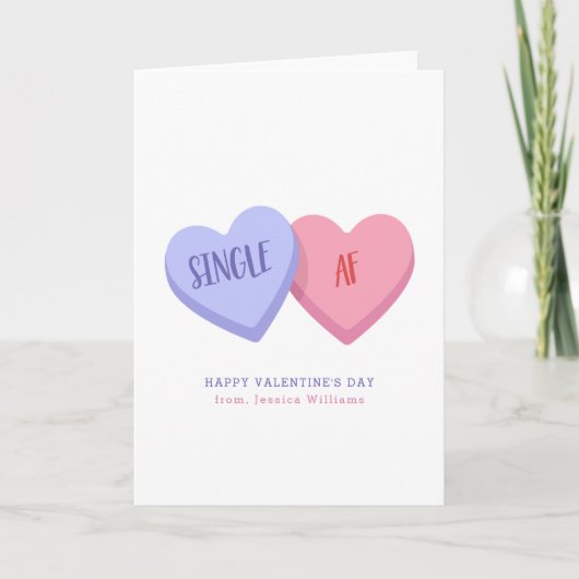 Valentijnsdag Snoep Single AF Kaart (Voorkant)