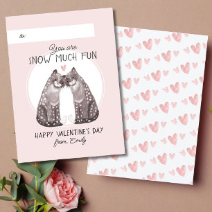 Valentijnsdag Snow Leopards Classroom Kaart Pack Contactkaartje