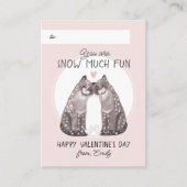 Valentijnsdag Snow Leopards Classroom Kaart Pack Contactkaartje (Voorkant)