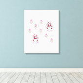 Valentijnsdag Snowman met verrekend Canvas Afdruk (Insitu (Houten vloer))
