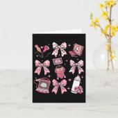 Valentijnsdag Sonograaf Nurse Coquette Bow Hear Kaart (Gele Bloem)