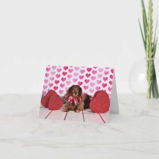 Valentijnsdag - Sophie - Dachshund Feestdagen Kaart (Voorkant)