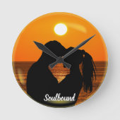 Valentijnsdag-soulboundkoppel aangepaste foto en t ronde klok (Voorkant)