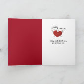 Valentijnsdag-spa met harten kaart (Binnen)