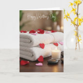 Valentijnsdag-spa met harten kaart (Gele Bloem)
