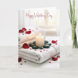 Valentijnsdag Spa met rozenblaadjes Kaart