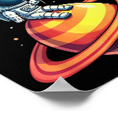 Valentijnsdag Space Astronaut Hartballon Poster (Hoek)