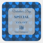 Valentijnsdag Special Blue Marketing Collateral Vierkante Sticker (Voorkant)