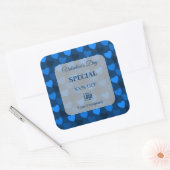 Valentijnsdag Special Blue Marketing Collateral Vierkante Sticker (Envelop)