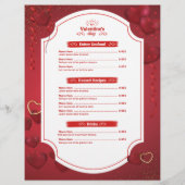 Valentijnsdag Special Menu Kaart (Achterkant)