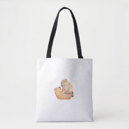 Valentijnsdag speciale capibara-editie tote bag
