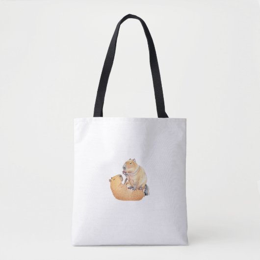 Valentijnsdag speciale capibara-editie tote bag (Voorkant)