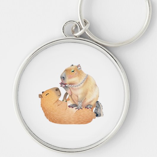 Valentijnsdag speciale capibara sleutelhanger (Voorkant)