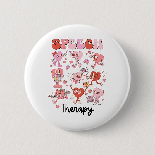 Valentijnsdag Speech Therapy Slpa SlpV Ronde Button 5,7 Cm (Voorkant)