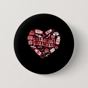 Valentijnsdag Spoedeisende Hulp Verpleegster Ed Ronde Button 5,7 Cm