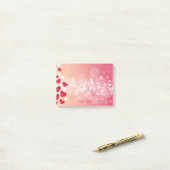 Valentijnsdag Spray of Hearts Naam toevoegen Post-it® Notes (Op bureau)