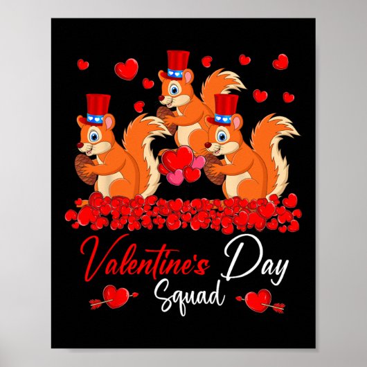 Valentijnsdag Squad Drie Moppige Eekhoorns Dierenp Poster (Voorkant)