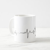 Valentijnsdag St. Bernard Heartbeat Hondenliefhebb Koffiemok (Voorkant links)