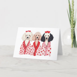 Valentijnsdag Standaard Poedel Honden Feestdagen Kaart