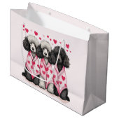 Valentijnsdag Standaard Poedel Honden Groot Cadeauzakje (Voorkant Gekanteld)