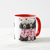 Valentijnsdag Standaard Poedel Honden Mok (Voorkant rechts)