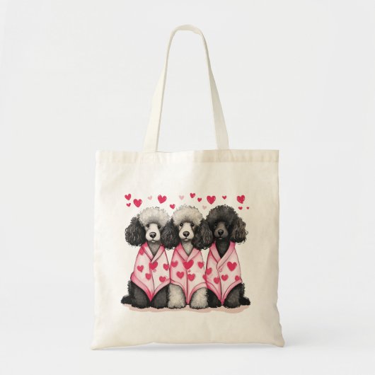 Valentijnsdag Standaard Poedel Honden Tote Bag (Voorkant)