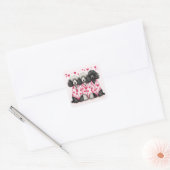 Valentijnsdag Standaard Poedel Honden Vierkante Sticker (Envelop)
