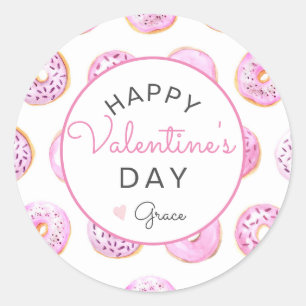 Valentijnsdag Sticker, donut Sticker, Ronde Sticker