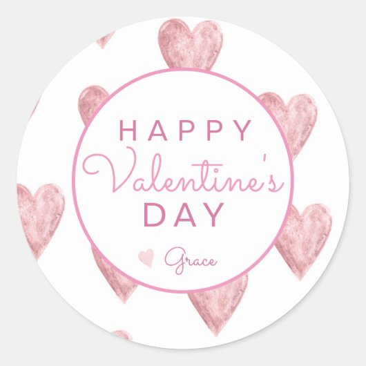 Valentijnsdag Sticker, Heart Sticker, Ronde Sticker (Voorkant)