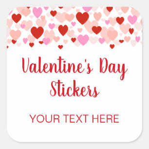 Valentijnsdag Sticker Labels met Hartgrens