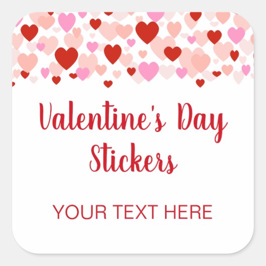 Valentijnsdag Sticker Labels met Hartgrens (Voorkant)