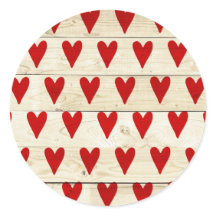 Valentijnsdag Sticker met hart op hout