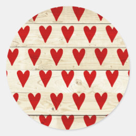 Valentijnsdag Sticker met hart op hout