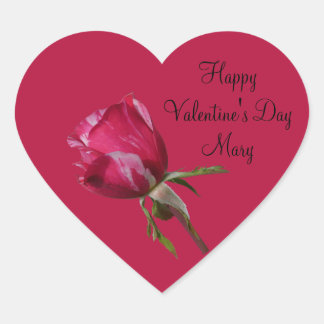Valentijnsdag Sticker Rood Rose Label