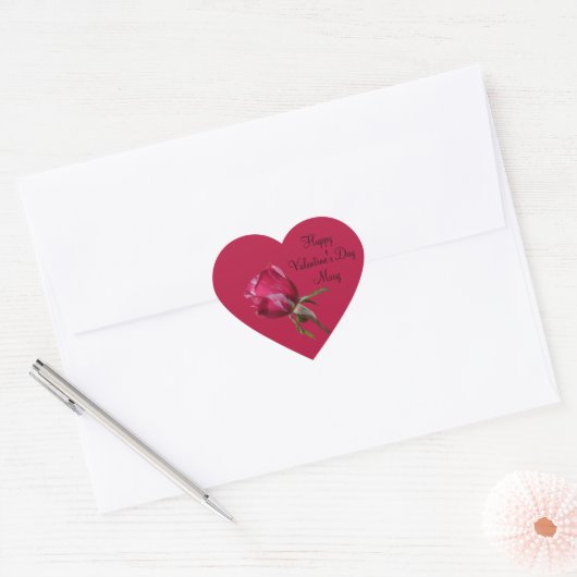 Valentijnsdag Sticker Rood Rose Label (Envelop)