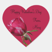Valentijnsdag Sticker Rood Rose Label (Voorkant)