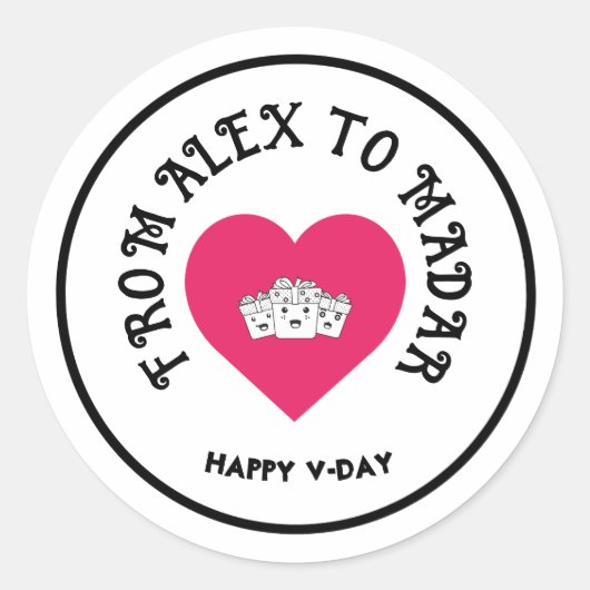  Valentijnsdag Stickers - Happy Vale (Voorkant)