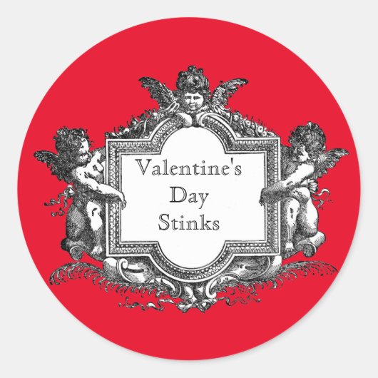 Valentijnsdag Stinks Ronde Sticker (Voorkant)