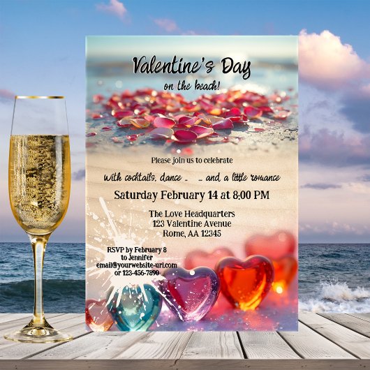 Valentijnsdag Strandfeest Kaart