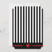 Valentijnsdag Stripes met rood hart (blanco) Feestdagenkaart (Voorkant)